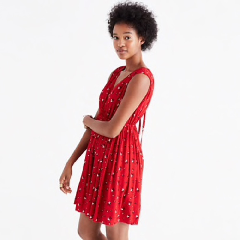 Madewell Tie-Back Dress/Rosebud Print - New w/Tags